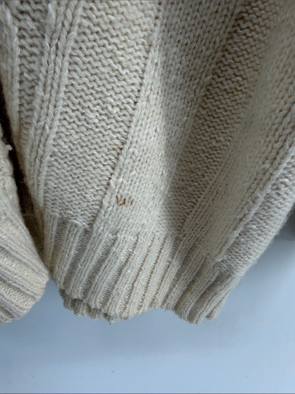 Vintage 90'S GANT wool cotton Hand Framed V-neck cable knit pullover sweater XL - Picture 5 of 8